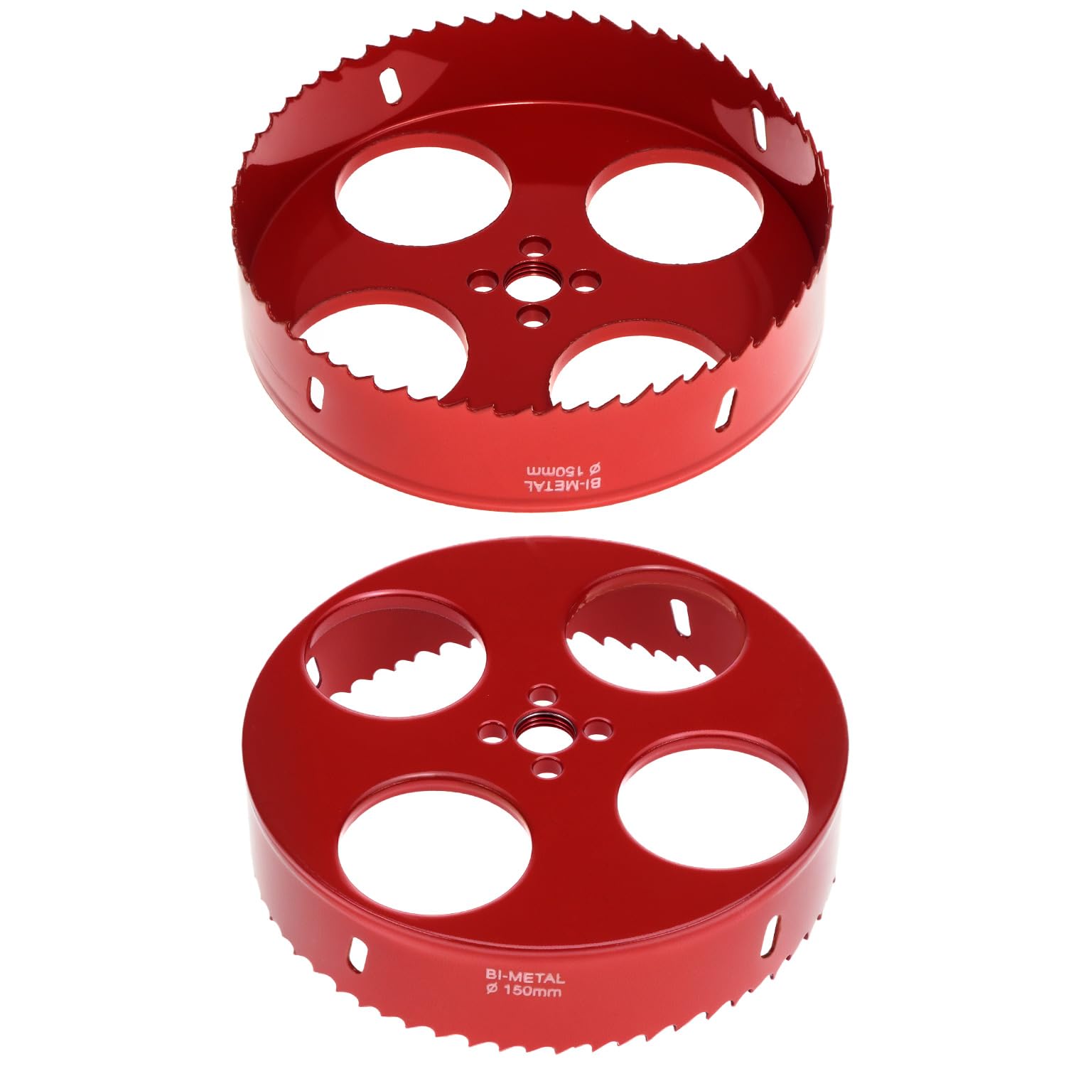 QWORK® Otwornica 150mm, otwornica bimetalowa HSS M42, z chwytem sześciokątnym i wiertłem do aluminium, żelaza i drewna