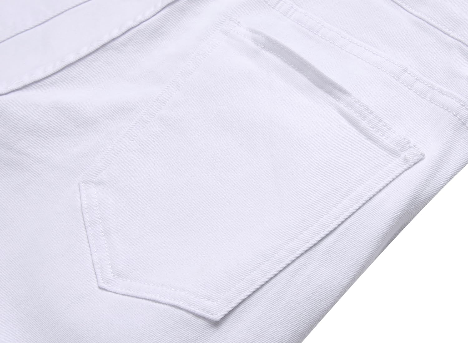 Jeans da motociclista slim fit da uomo, pantaloni in denim da moto strappati elasticizzati distrutto, Bianco strappato, 52