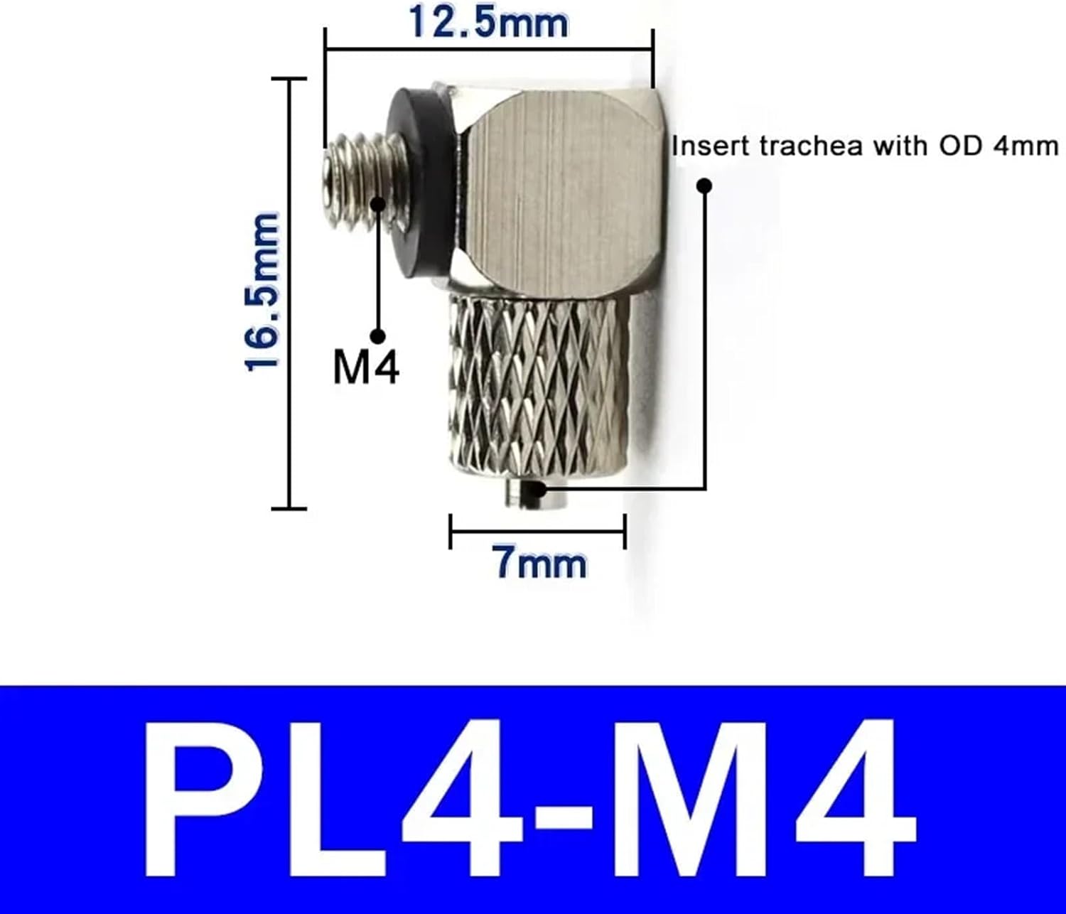 10Pcs Male Thread M3 M4 M5 M6 Mini Pneumatic Pipe Connector Screw Through Quick Fitting 3mm 4mm 6mm OD Air Tube Fast Twist Joint (Color : PL4-M4, Size : 50 pcs)
