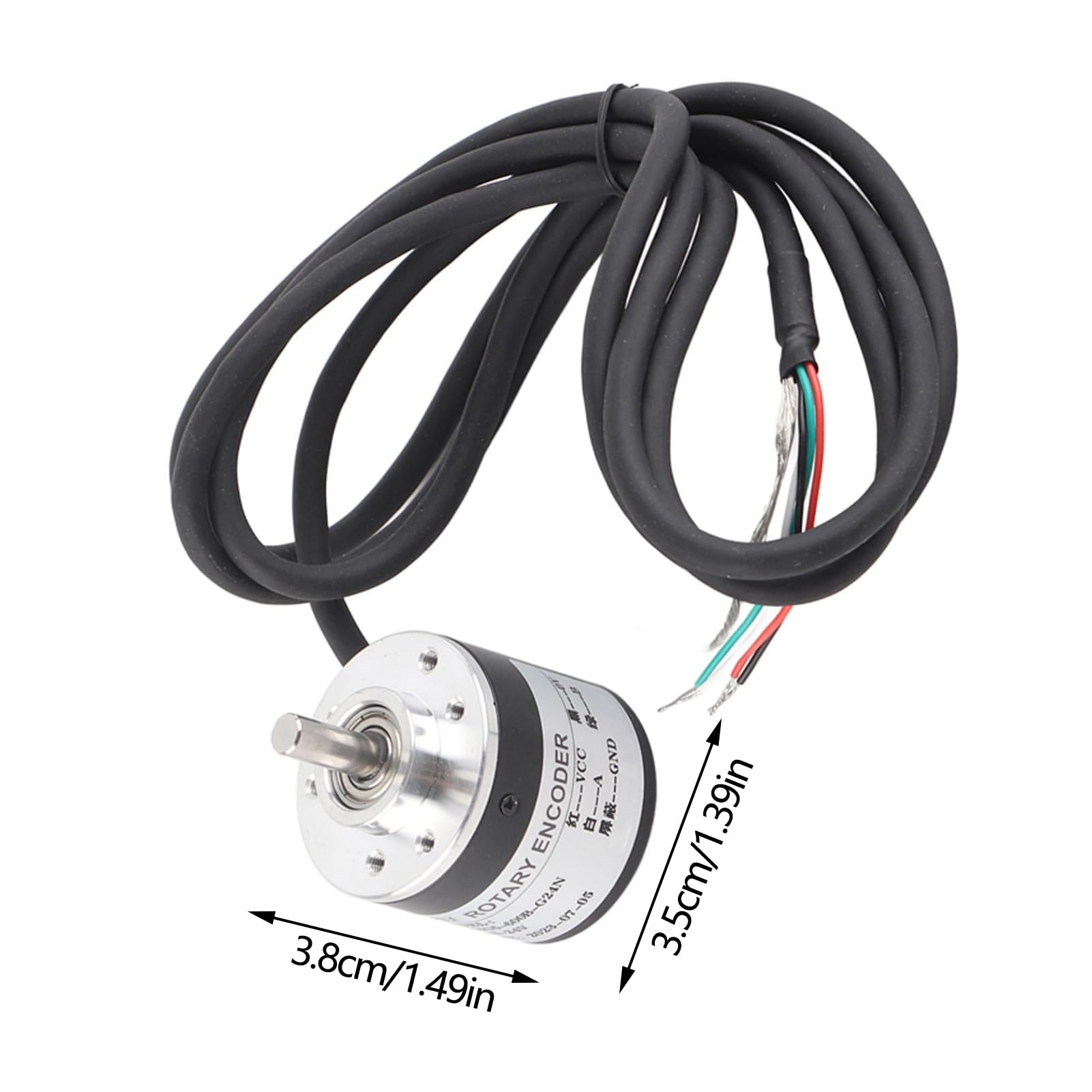 Codeur Incrémental Rotatif, DC5-24V, 600P/R Rotary Encoder AB 2 Phases Arbre 6mm Encodeur Rotatif Optique Incrémental Pour Mesurer La Vitesse De Rotation