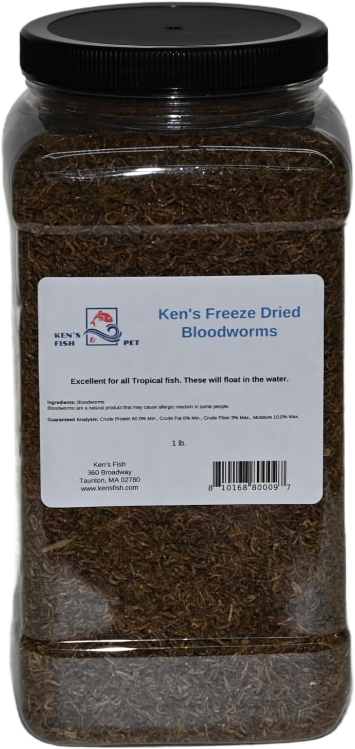 Ken's Fish & Pet Freeze Dried Bloodworms (1 lb. Jar)