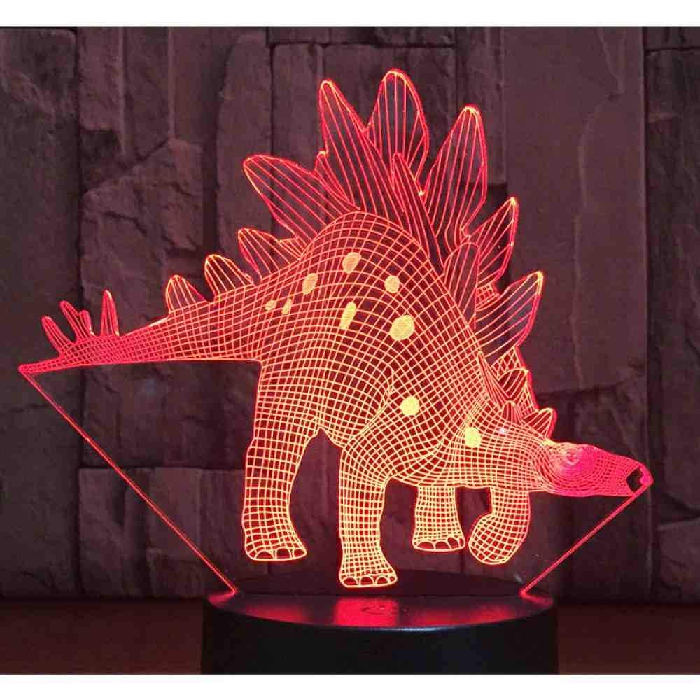 GZGNL 3D Led Night Light Dinosaur Stegosaurus with 7 Colors Light for Home Decoration Lamp Amazing Visualization Optical Illusion
