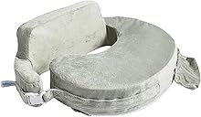My Brest Friend Super Deluxe Nursing Pillow - Enhanced Comfort & Ergonomic Breastfeeding Pillow for Ultimate Support For Mom & Baby - Adjustable and with Handy Side Pocket, Platinum