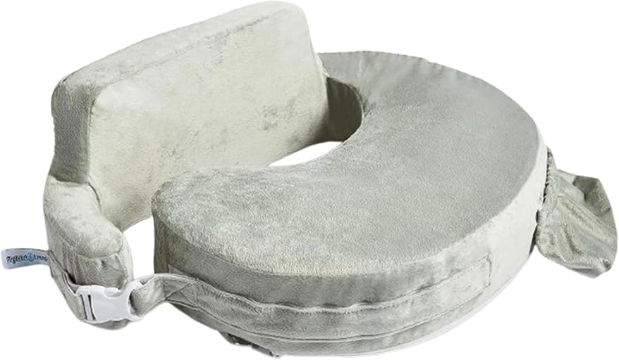 My Brest Friend Super Deluxe Nursing Pillow - Enhanced Comfort & Ergonomic Breastfeeding Pillow for Ultimate Support For Mom & Baby - Adjustable and with Handy Side Pocket, Platinum