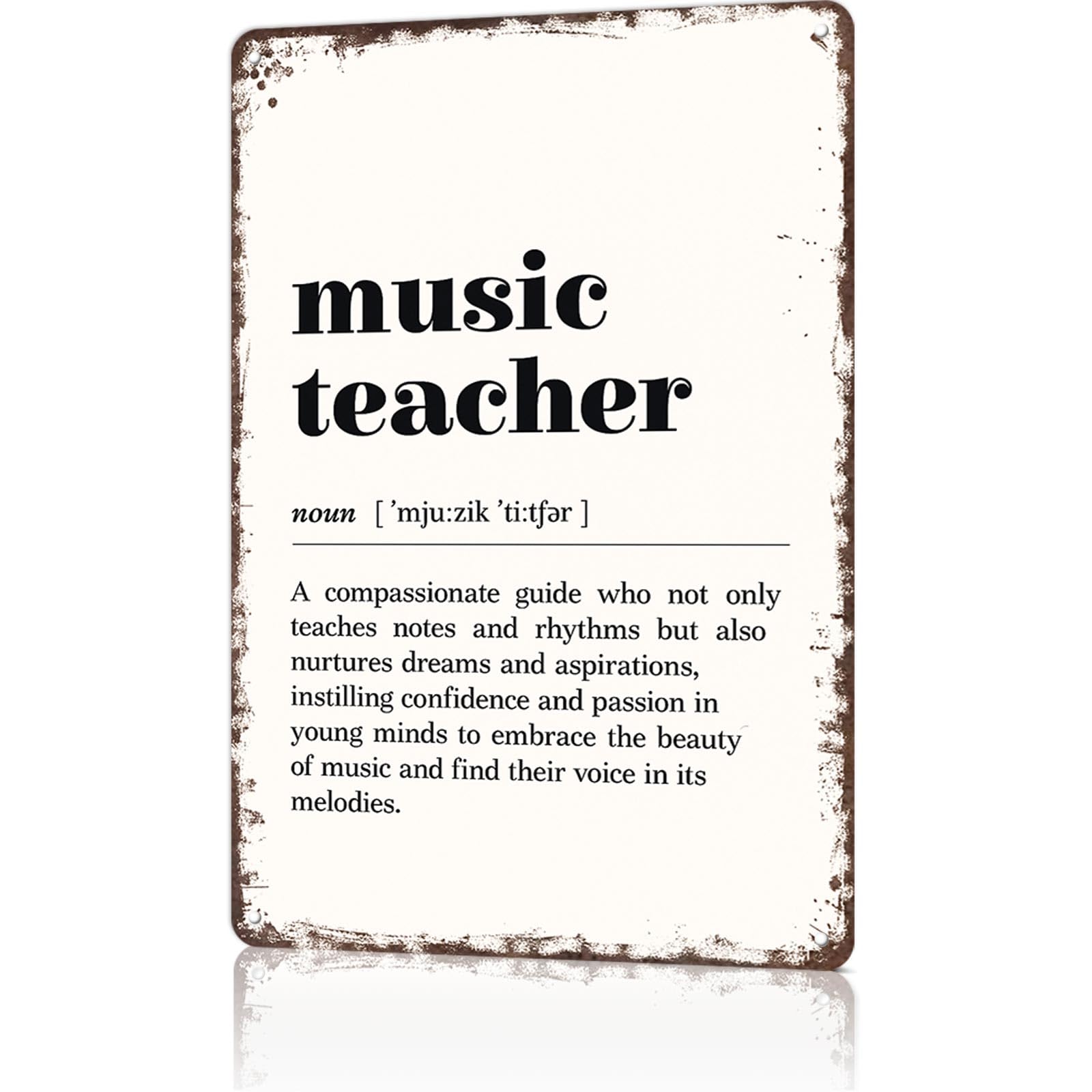 KWQDOZF Funny Metal Signs Poster 8x12inch Music Teacher Aluminum Sign Wall Art For Home Room Bedroom Office Decor