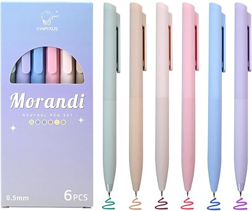 6 bolígrafos de gel pastel, bolígrafos de tinta de colores, bolígrafos estéticos de punta fina, bonitos bolígrafos de tinta de secado rápido de