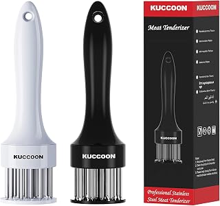 Meat Tenderizer Tool (2-Pack) Stainless Steel Needle Ultra Sharp 24 Blade Tenderizer Tool for Tenderizing Beef Chicken Steak Veal Pork