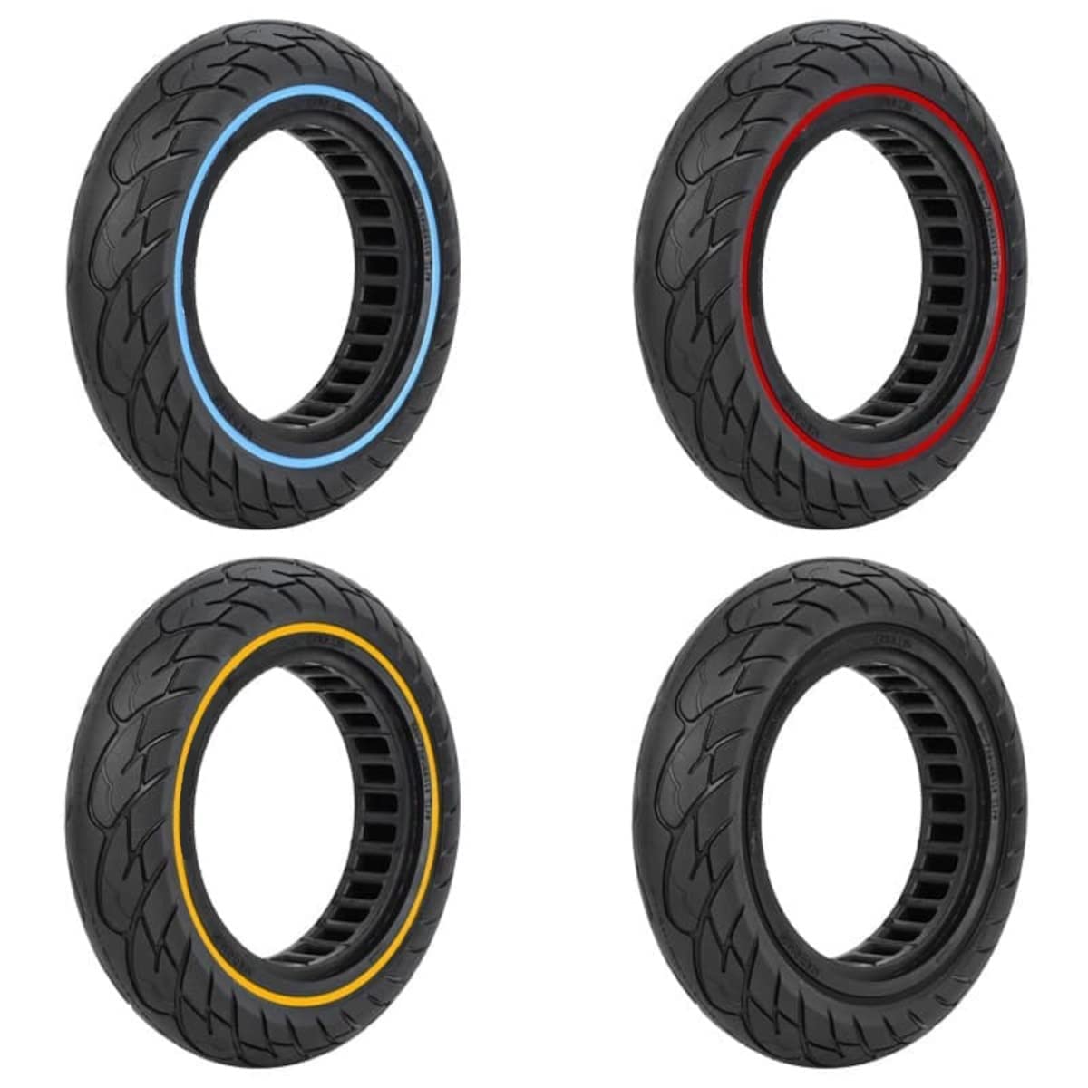 G.V.SHOP® Rueda Maciza 10x2.5 (36mm) para Patinete Eléctrico – Neumático Sólido Antipinchazos Compatible con Xiaomi, Ducati, Lexgo, Vivobike S2 60/70-6.5 (Azul 2pcs+Palanca) — view 9