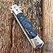 COLIBROX Automatic Push Button Folding Comb Switch Blade Knife Looking Brush Blue Pearl