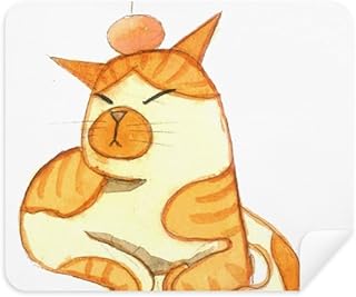 Miaoji Painting Watercolor Orange Cat Cleaning Cloth Screen Cleaner 2pcs Suede Fabric