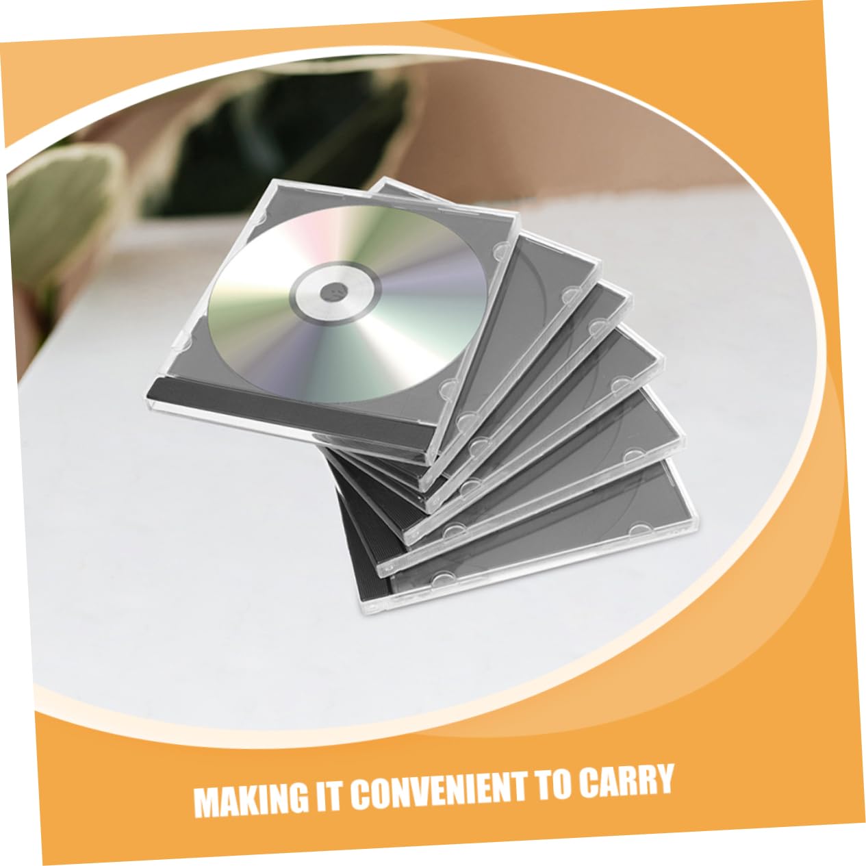 Hemobllo 10 pezzi Custodia CD Trasparente con Base Nera Archiviazione per Dischi Musicali Ufficio Protezione Robusta e Versatile