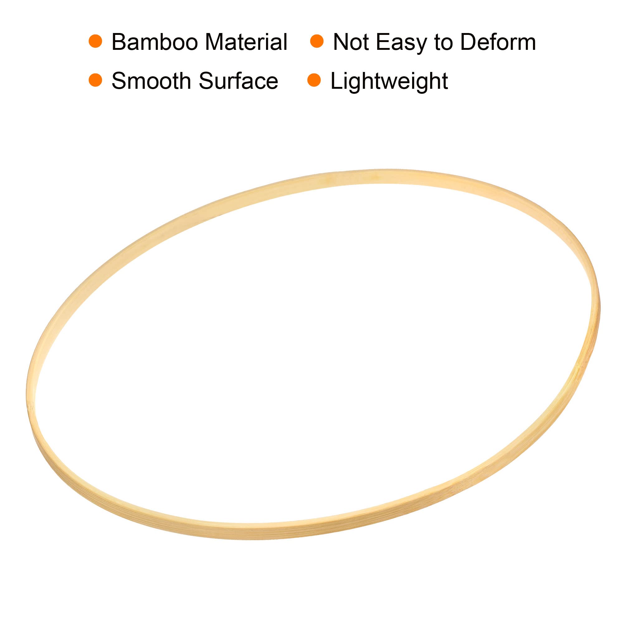 PATIKIL 13 Inch Wooden Bamboo Floral Hoop, 2Pack Craft Rings for DIY Wedding Wreath Decor Dream Catcher and Hanging Crafts - Image 4