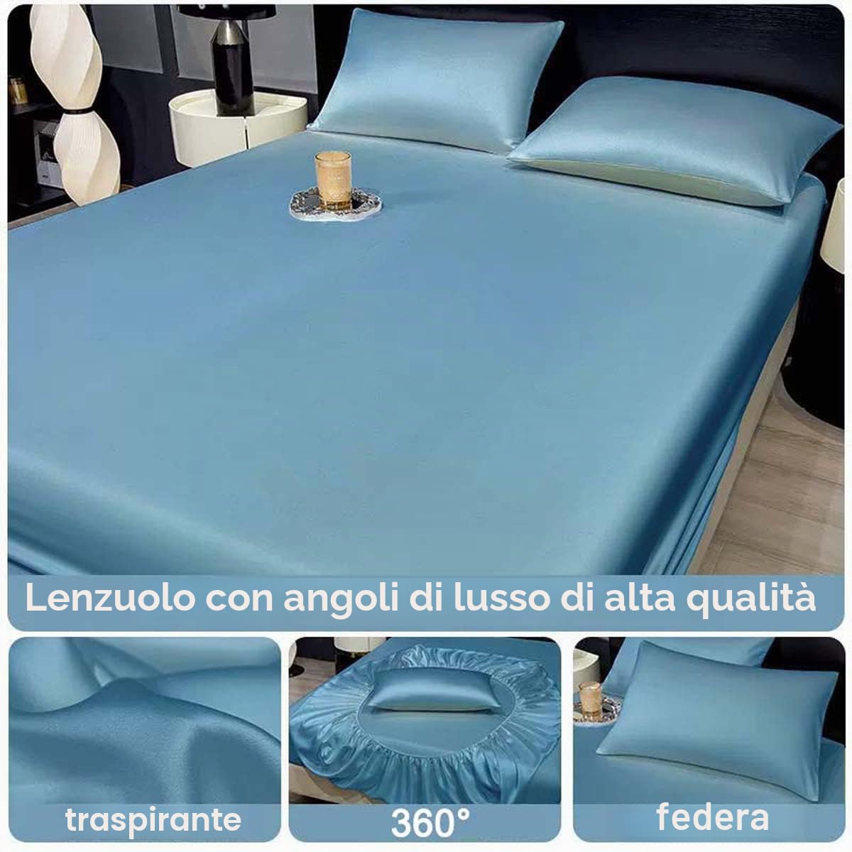 Lenzuolo con angoli rinfrescanti, con tasca profonda, elastico, morbido, resistente allo sbiadimento, comodo, traspirante, estivo, per sudorazione notturna (180 x 200 cm, grigio)