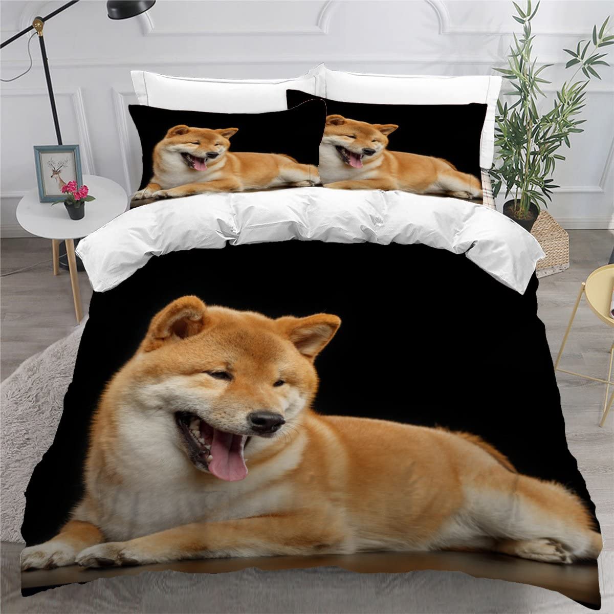 Kids Single Duvet Cover Set Girls Boys Welsh Corgi Pembroke black Bedding Set 3D Printed Bedding Single Bed Super Breathable Hypoallergenic Teens Duvet Cover Set Dog — image 1