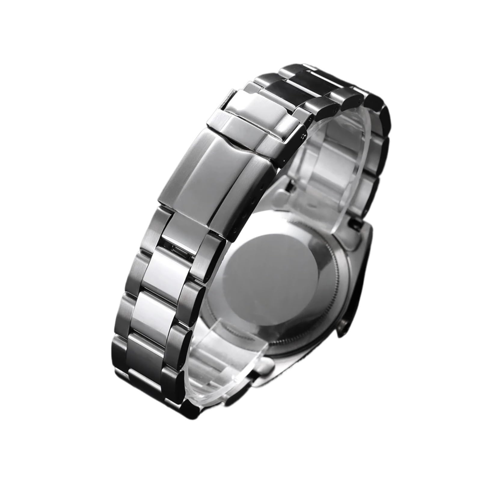 Bracelet de montre en métal avec extrémité incurvée de 20 mm - Fermoir pliable - Pour homme et femme