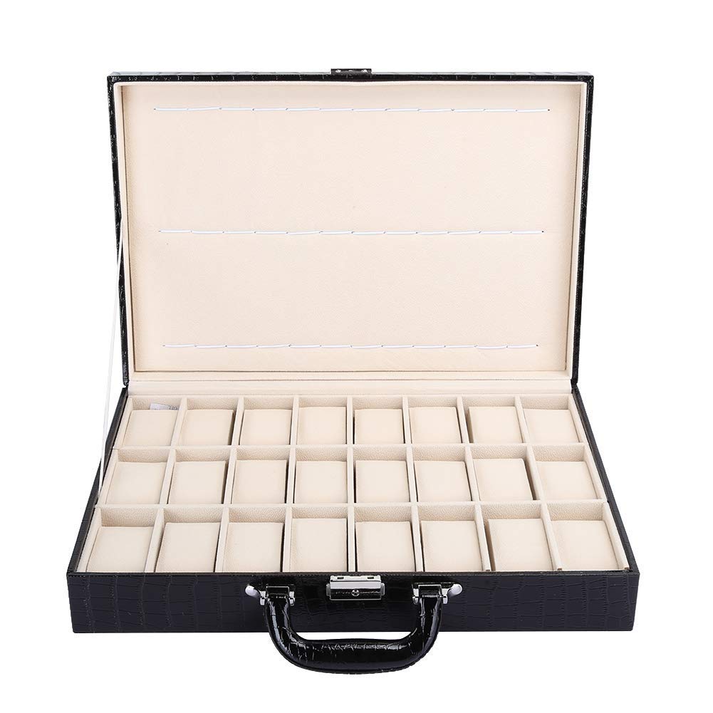 PQAWATA Watch Box, Large Space 24 Slot Display Case Organizer, PU Leather Watch Box PU Leather Case Organizer for Display Storage (B0BFR55MFJ) Amazon Price History, Amazon Price Tracker