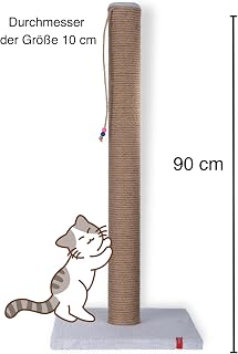 90cm Catnipli Kalın Borulu Dev Tırmalama Tahtası Gri