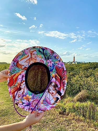 Sombrero de paja Malabar con estampado para hombre y mujer miniatura 4