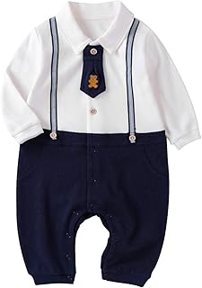 famuka Baby,Clothing,Baby Boys 0-24m,Bodysuits & One-Pieces,Rompers famuka Baby Boy Tuxedo Christening Wedding Baby Clothes Newborn Romper