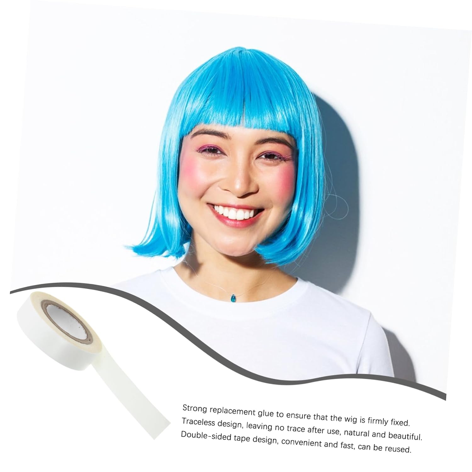 FOMIYES 4rolls Hairpiece Tape Double Sided Wig Installation Kit Strong Adhesive Lace Wig Tape for Hair Extensions