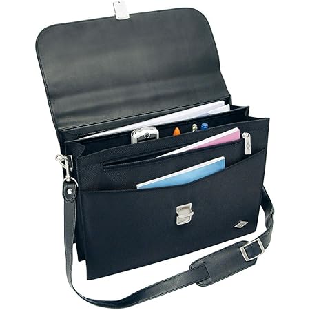 Wedo Elegance Flapover Briefcase - Black