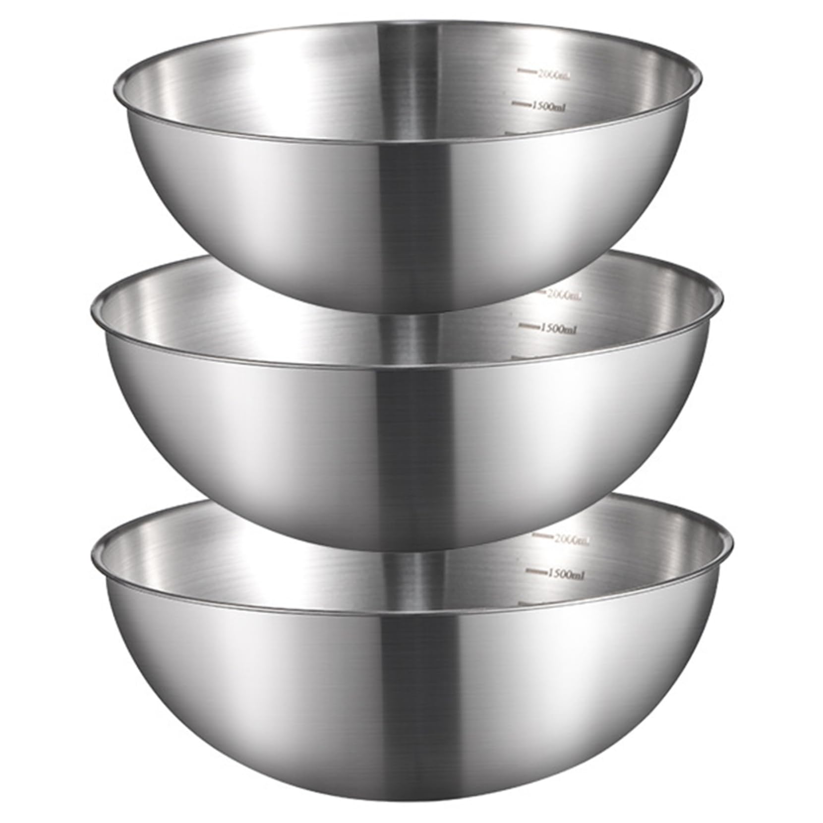 Tsawntd Stainless Steel Mixing Bowls, 3Pcs 700, 1200, 1600 ML Stainless Steel Bowls Set Salad Serving Bowl for Refrigerator, Kitchen Meal Prep, Food Storage Organizers Mixing Bowl Set For Kitchen