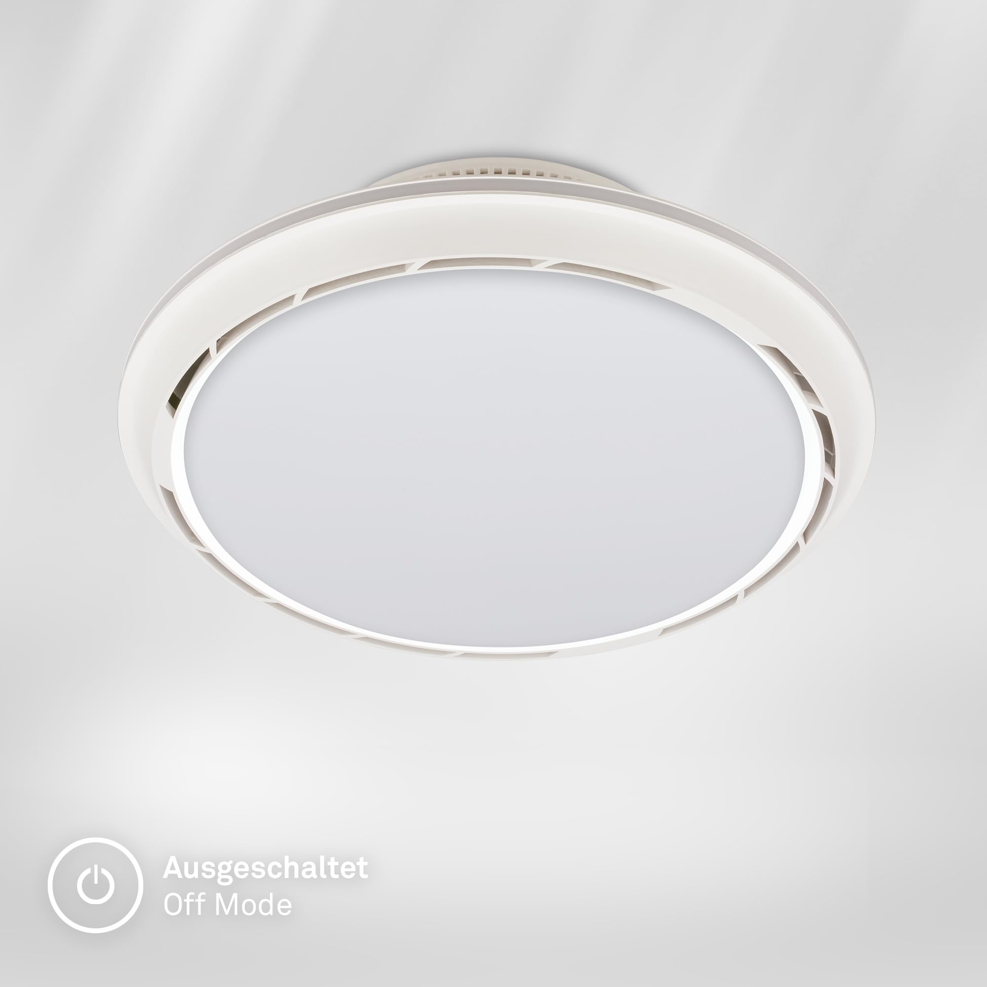 BRILONER - Ventilatore da soffitto con luce LED, telecomando, 6 velocità, CCT e luminosità regolabile, lampadario ventilatore da soffitto, lampadario, camera da letto, 44 cm, bianco