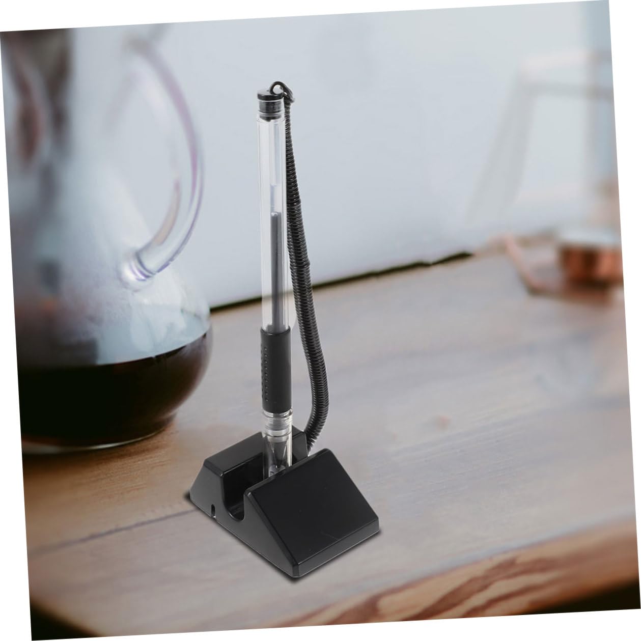 Lot de 20 Stylos Multifonctions Noirs à Encre Gel 05 MM Fixation Adhésive Stylos de Bureau Antivol pour Comptoir Fournitures de Bureau Professionnelles