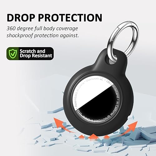 Miniatura 10 de Funda para AirTag con llavero, a prueba de golpes y antiarañazos, accesorios para localizadores GPS, para bolsos y maletas, transparente F5-Clear