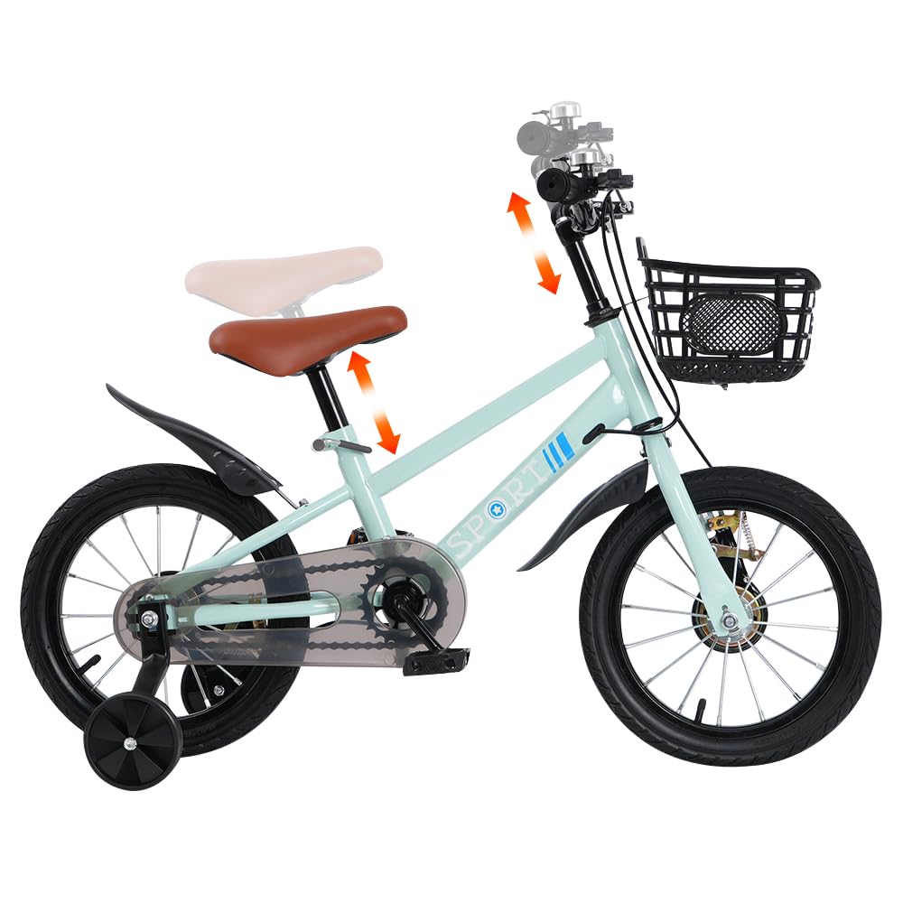Vélo Enfant 12-18 Pouces Avec Panier Et Roues Stabilisatrices – Pour Filles Et Garçons 2-8 Ans
