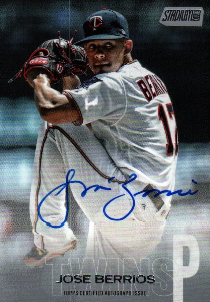 Joe Berrios Autographed On Card Stadium Club Collectible Baseball Card - 2018 Topps Stadium Club Baseball Card #SCA-JBE (Twins) Free Shipping & Tracking