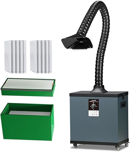 Extractor de humo de soldadura láser 310m³/h Aspiración fuerte Purificación de polvo de humo de carbón activado de bajo ruido para soldadura,