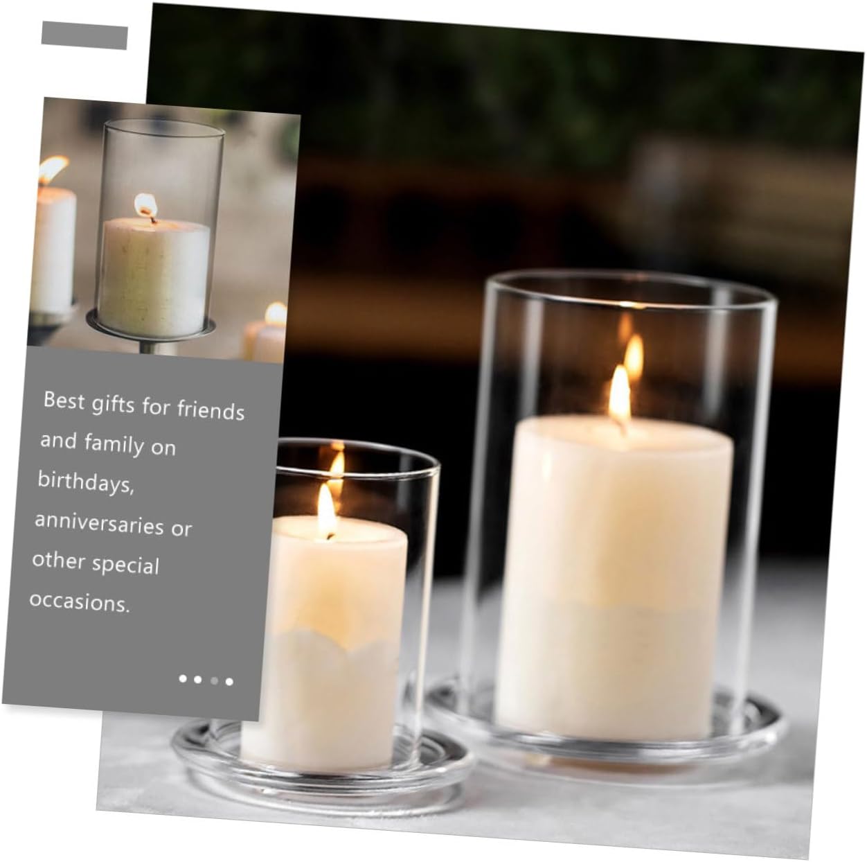 3pcs Glass Candle Shade Covers Cylindrical Candle Holders for Elegant Table Decor for Weddings and Parties Wind-Resistant Design