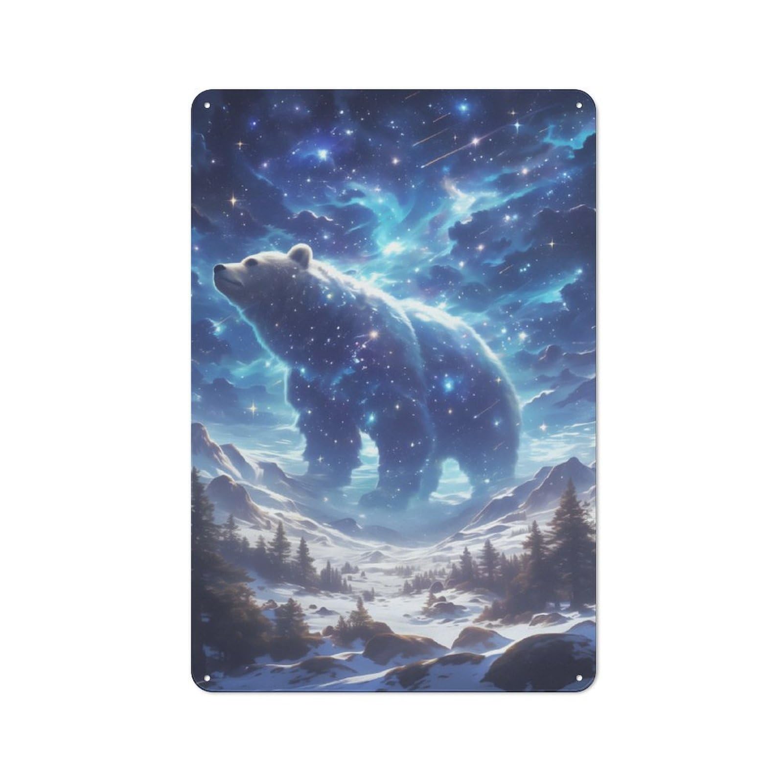 Junmoney Celestial Bear For Man Cave Or Games Room, Retro Metal Plaque 30X20cm, For Metal Sign Collectors, For Garage And Workshop Walls