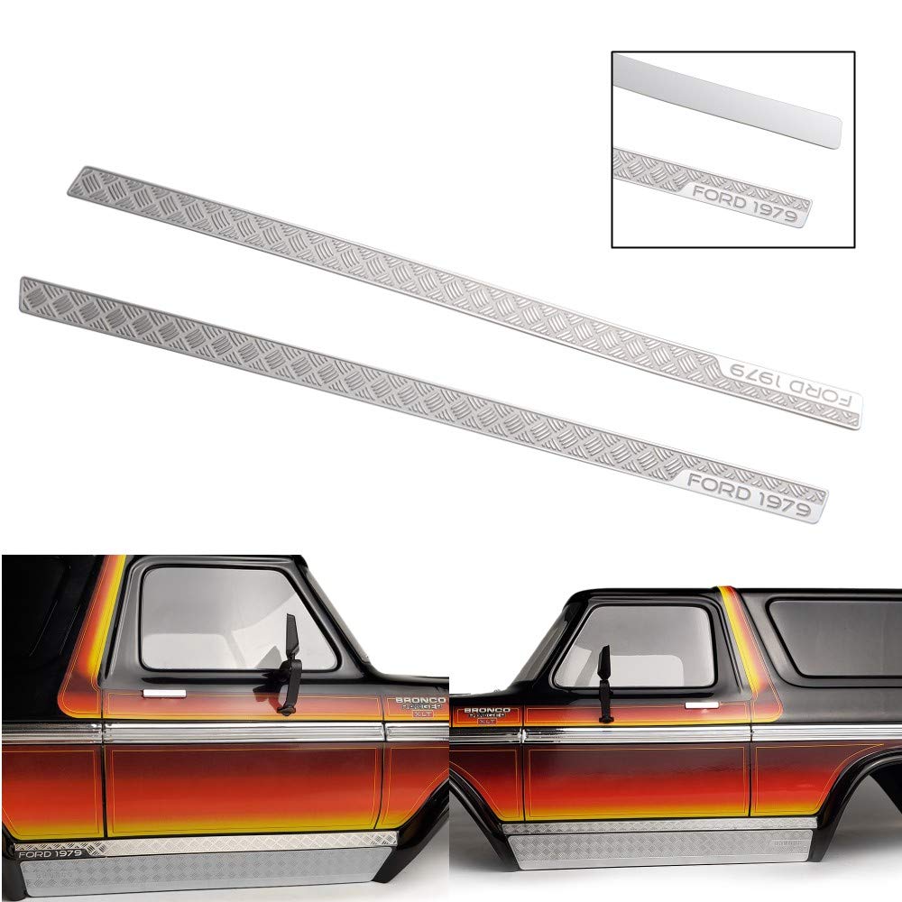 ZuoLan Stainless Steel Side Pedal Antiskid Plate Upgrades Parts forTraxxas TRX4 Defender/Bronco 1/10 RC Crawler Car