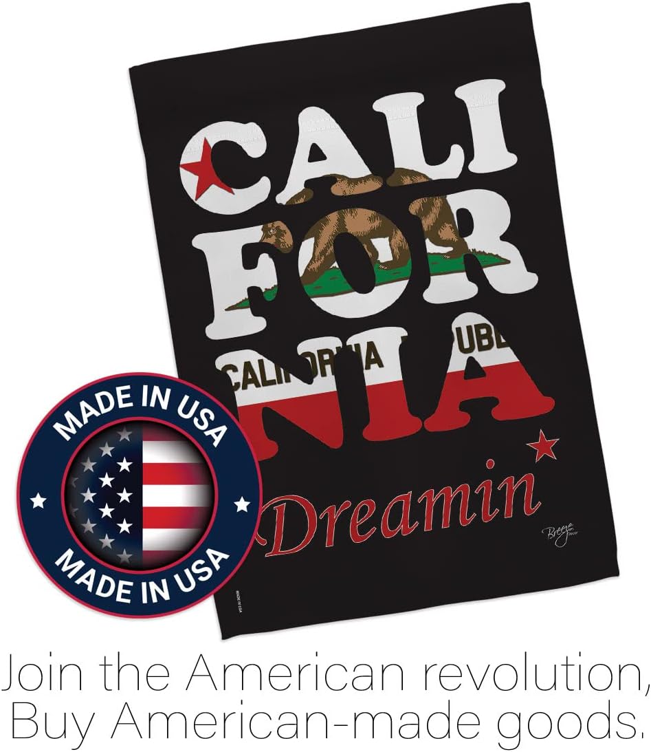 Breeze Decor H108176 California Dreaming Americana States Double Side Decorative House Flag, 28" X 40", Multi-Color