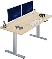 Vista 145 de VIVO DESK-KIT-1B7N-36 - Escritorio eléctrico de pie rústico de 71 x 36 pulgadas, ajuste de altura de memoria, serie 1B, marco negro con parte