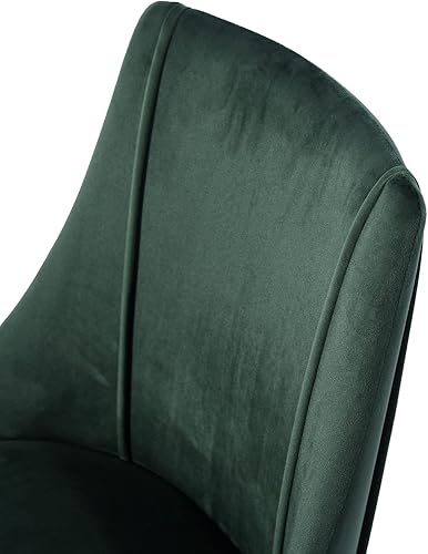 Miniatura 5 de Juego de 2 sillas de comedor, asientos de terciopelo, patas de metal, cocina, comedor, dormitorio, muebles de sala de estar, sillas verdes de