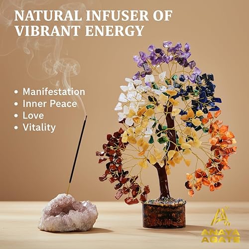 Miniatura 4 de Kit de árbol de cristal de curación de 7 chakras ANAYA AGATE, pulsera, colgante, collares, árbol Bonsái de dinero hecho a mano con piedras