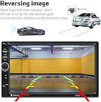 Vista 3 de Camecho Radio de coche doble DIN estéreo para coche de 7 pulgadas, pantalla táctil LCD en el tablero con soporte Bluetooth espejo