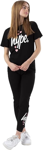 hype GIRLS BLACK HEART SCRIPT T-SHIRT