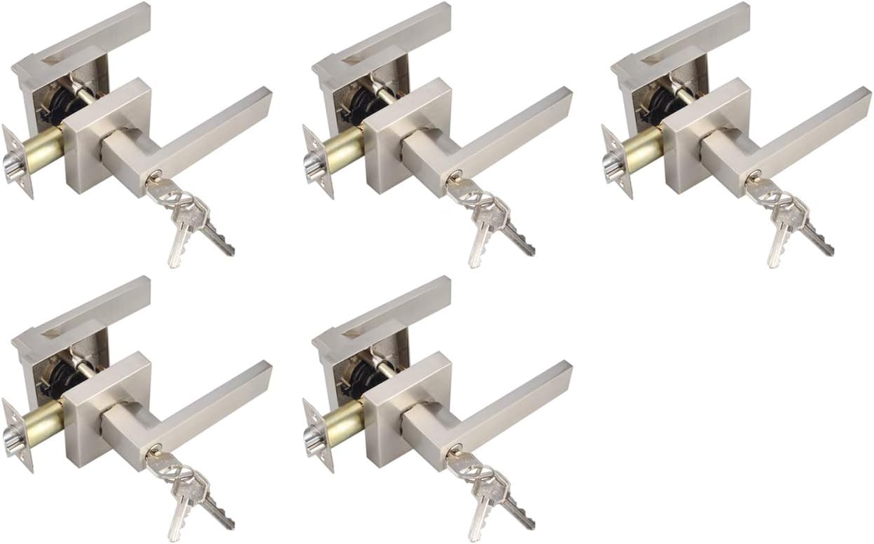NEWBANG 6 Pack Passage + 5 Pack Keyed Entry Door Lever Handle