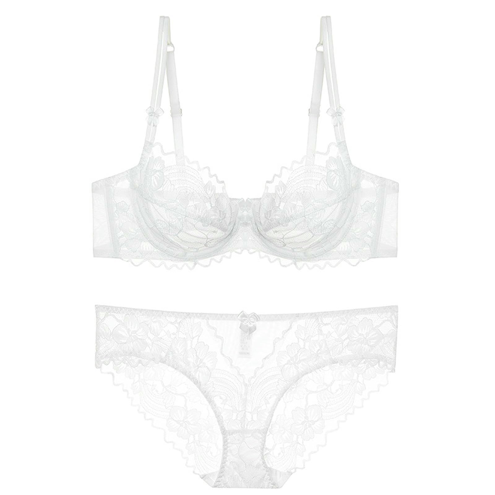 Sujetadores Conjunto De Sujetador Estilo Fino Lencería Encaje, Favorecedor Y Adelgazante, Braguita Sexy Francés -Gris Morado-70c