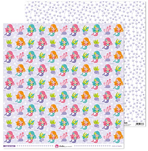 Anita and Her World Under The Sea Collection Scrapbooking, Paper, Mermaids, 12 x 12 Inches, 30.5 x 30.5 cm