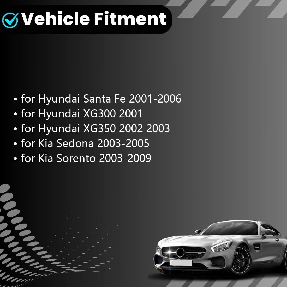 4X Semi-Metallic Brake Pads Front Automotive Replacement Brake System Parts for Hyundai Santa Fe 2.7L 4WD 2001 2002, for Kia Sorento 3.8L 2007 2008 2009, for Kia Sedona 3.5L 2003 2004 2005