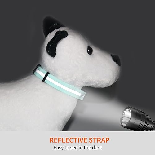 Miniatura 10 de NIMBLE Collar para perro impermeable para mascotas, antiolor, duradero, ajustable, PVC y poliéster, suave, con tela reflectante, rayas básicas,