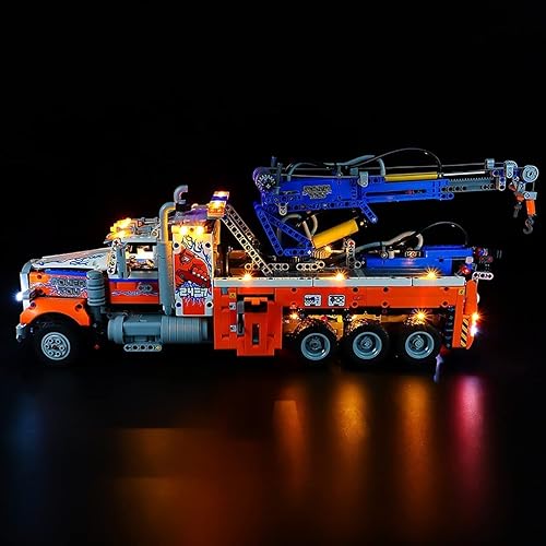Miniatura 10 de Kit de luz LED RC con sonido compatible con Lego 42128, kit de iluminación de construcción para (camión de remolque de alta resistencia) modelo de
