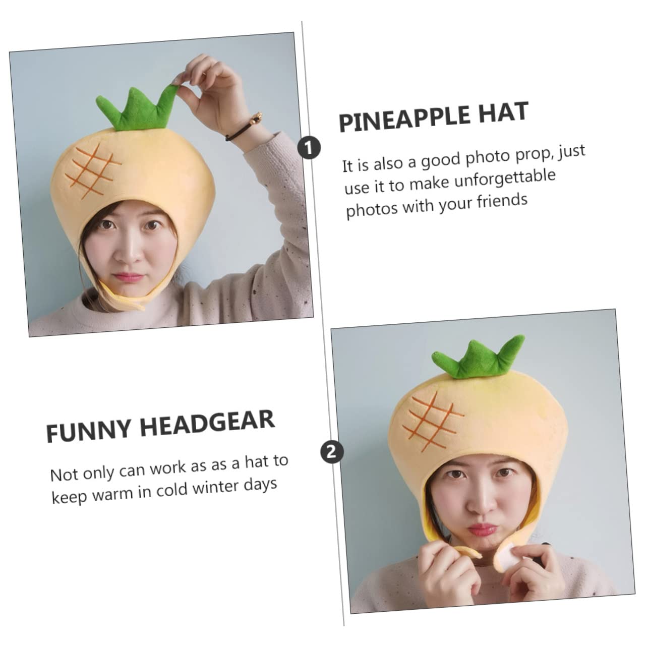 5pezzi Cappello Divertente Forma Di Ananas Accessorio Fotografico Per Feste e Eventi Per Party e Celebrazioni Con Amici