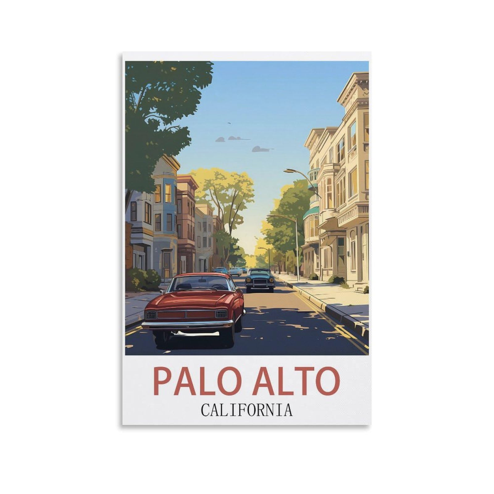 EZMLFA 5D Diamond Art Kits for Beginner,Palo Alto California,Diamond Picture Art for Beginner, DIY Gem Cross Stitch Creative Gift Home Wall Decor 30x40cm