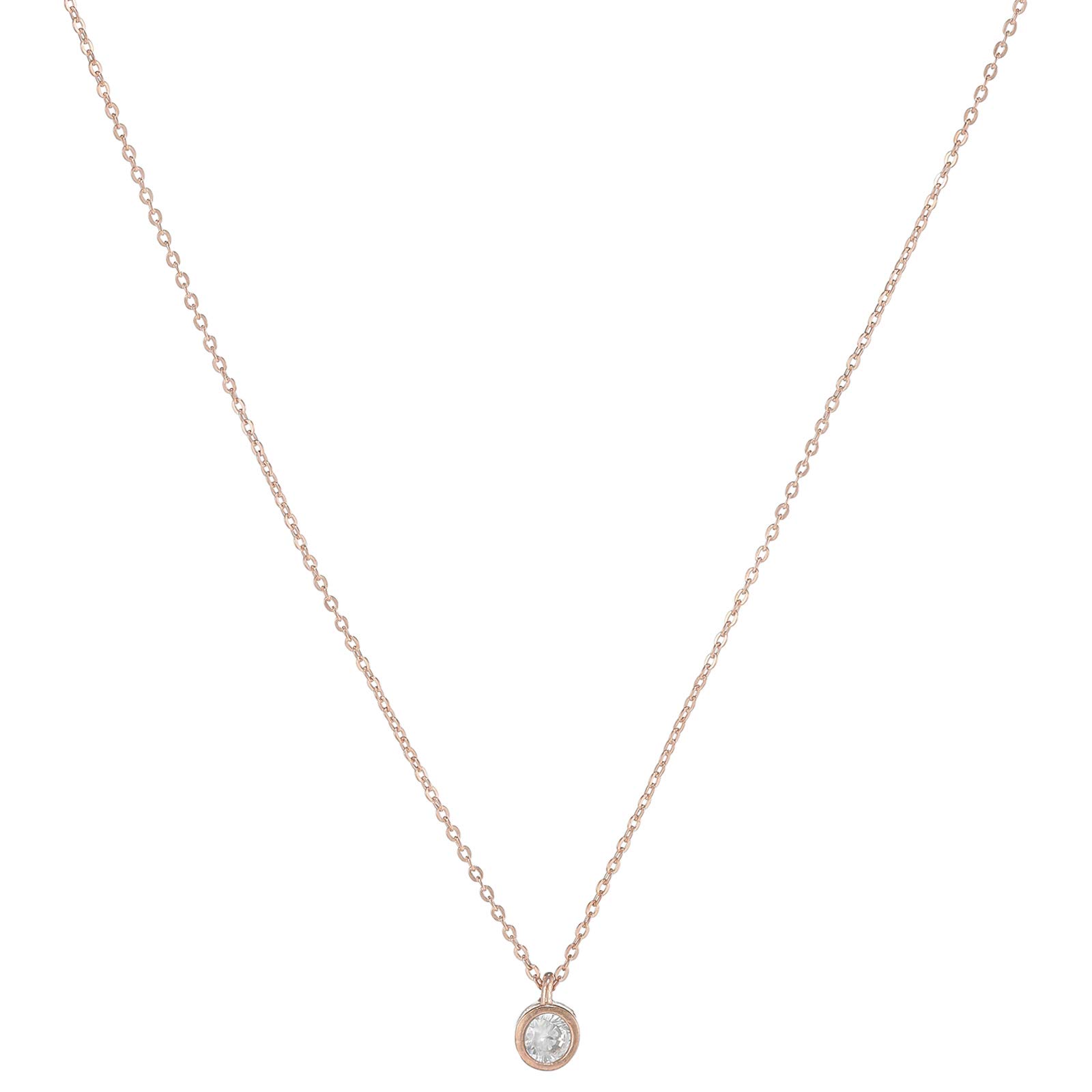 AlwanAccessories Silver (Rose Gold Plated) Choker Chain Necklace for Women - EE4589NBESLR